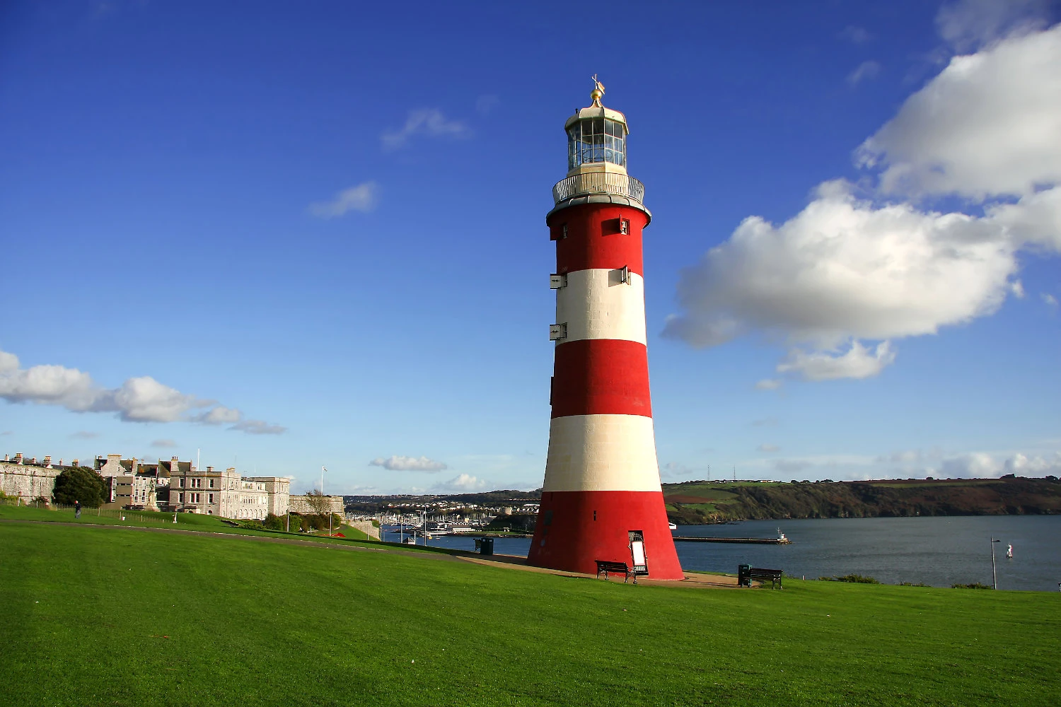 Smeatons Tower Lighthouse in Plymouth, Devon, UK