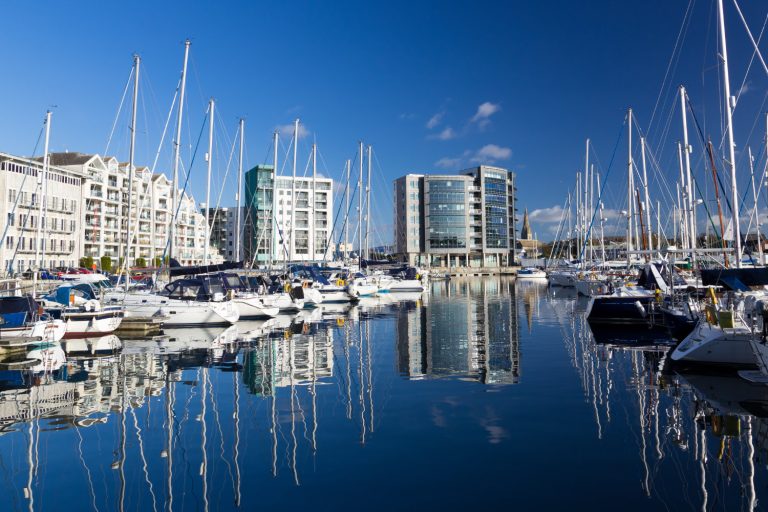 The Marina in Plymouth, Devon, UK