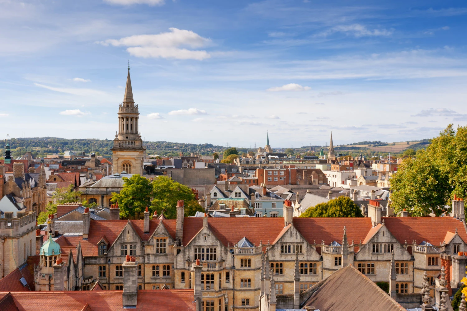 Cityscape of Oxford in Oxfordshire, UK