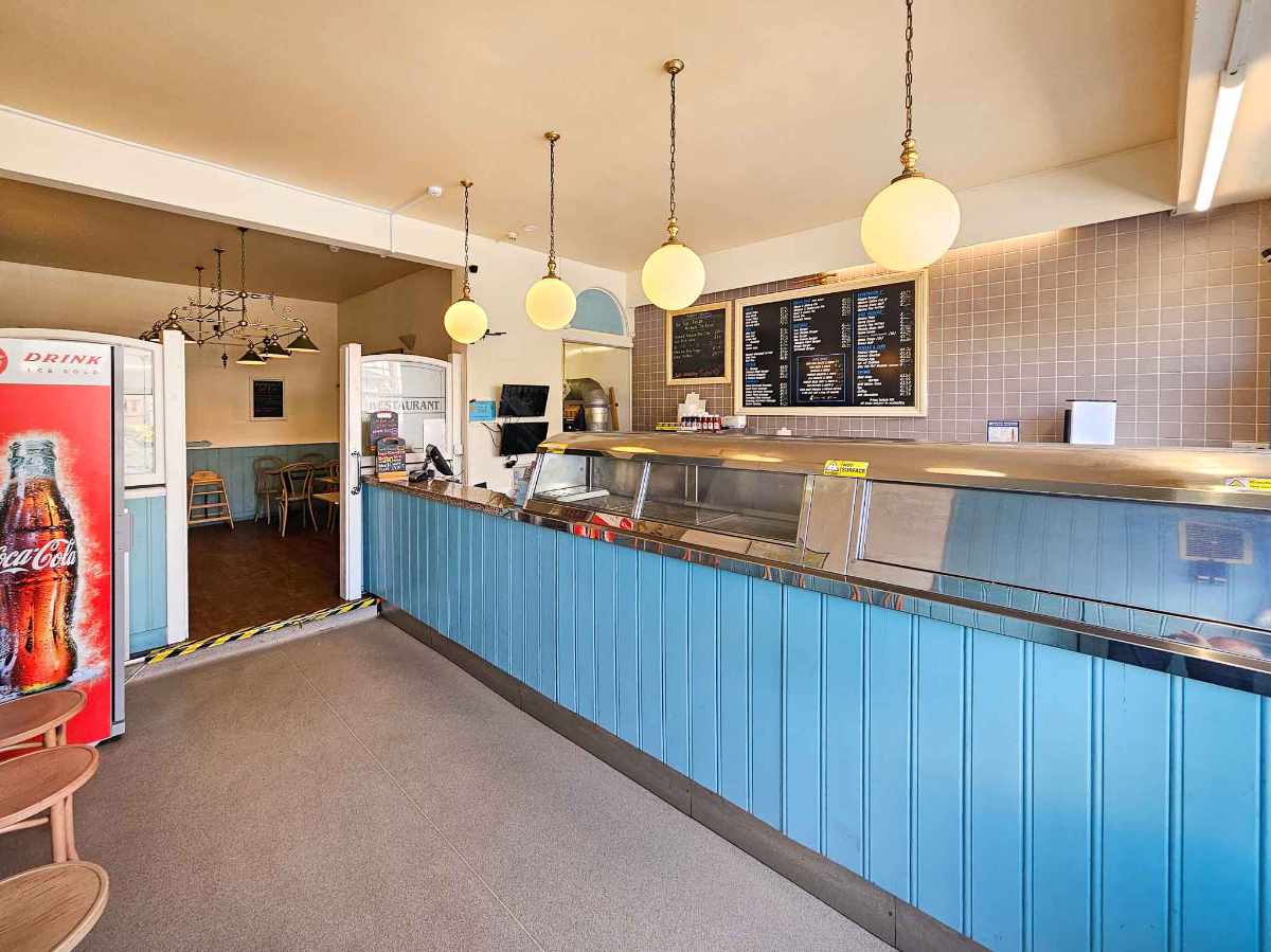 A superbly positioned and exceptionally well-presented fish and chip shop