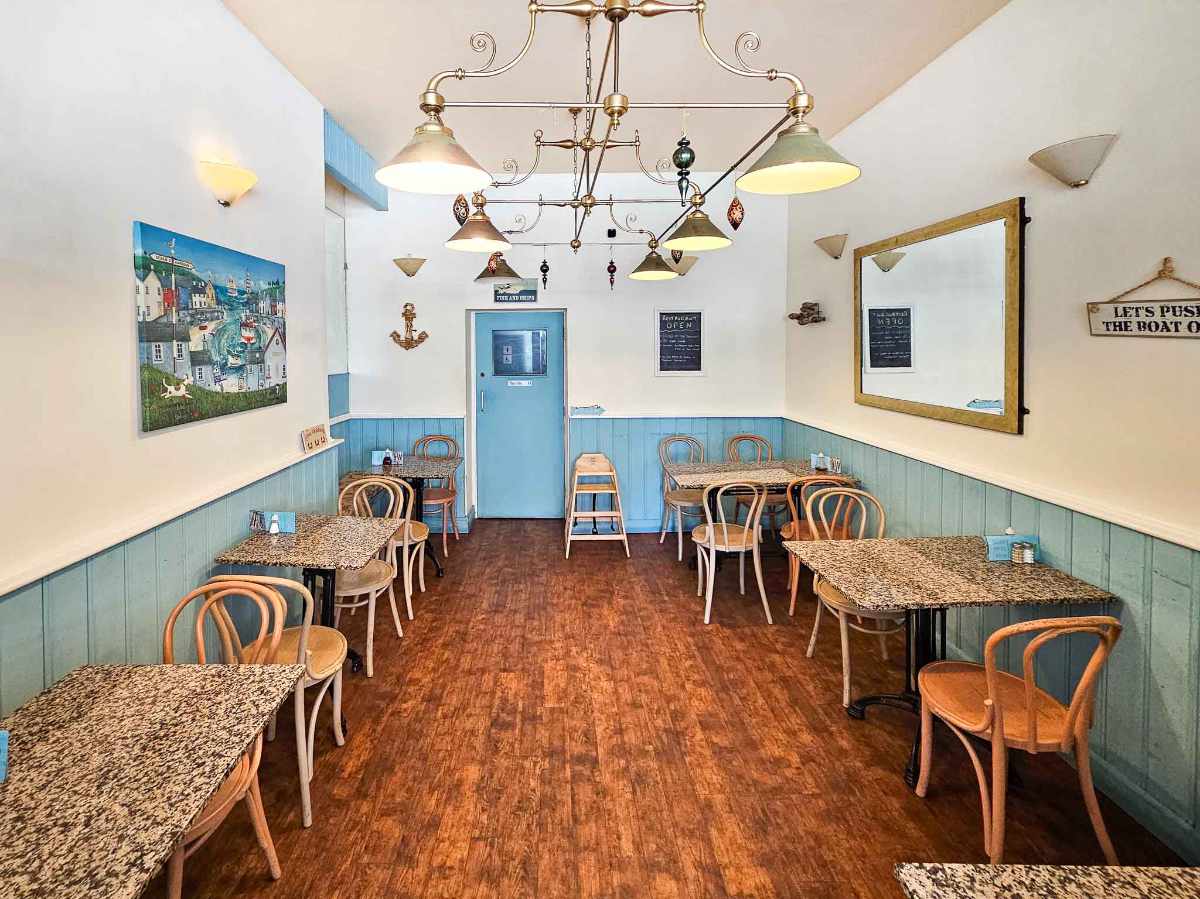 A superbly positioned and exceptionally well-presented fish and chip shop